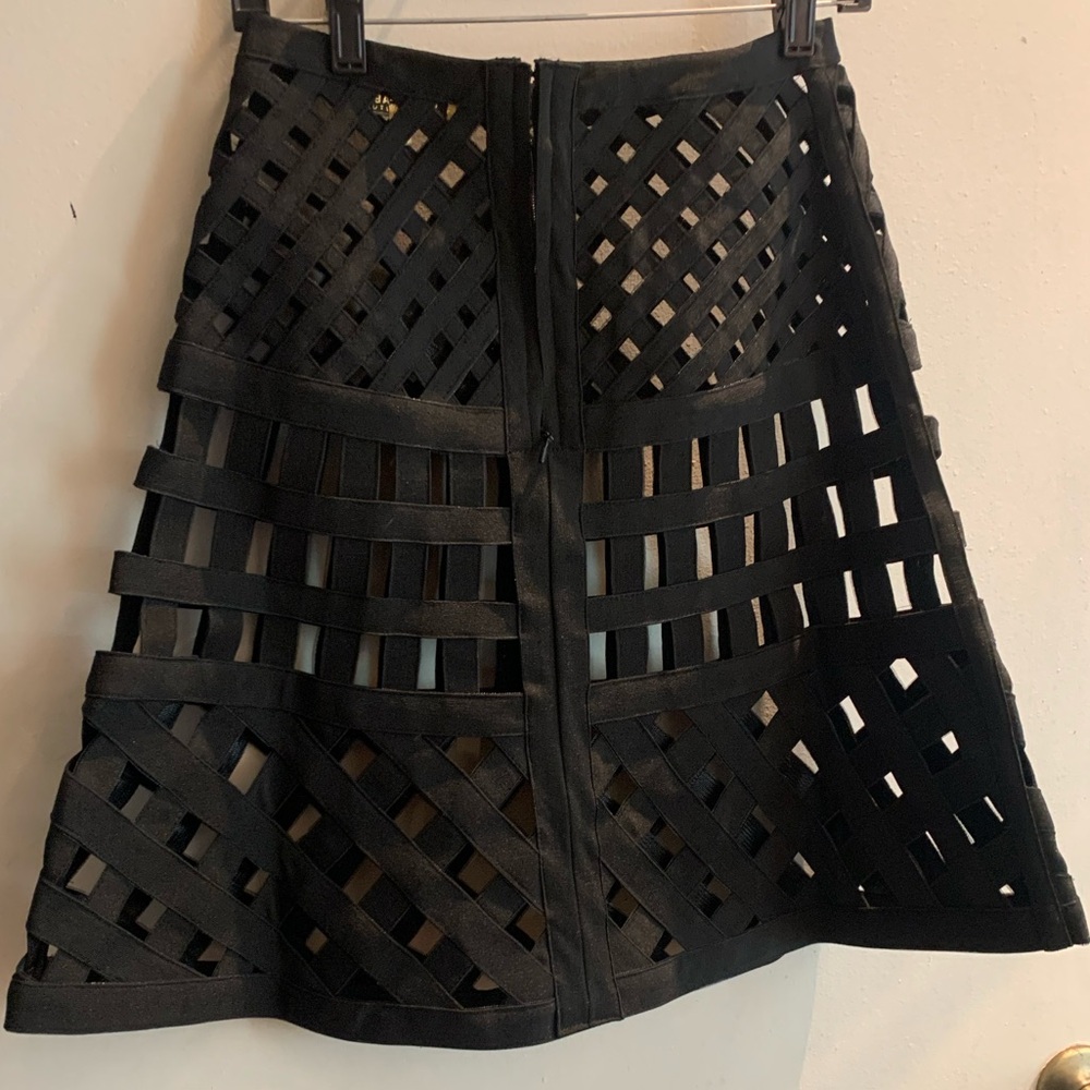 Women’s Couture Black Lattice A-Line Cage Skirt Size M